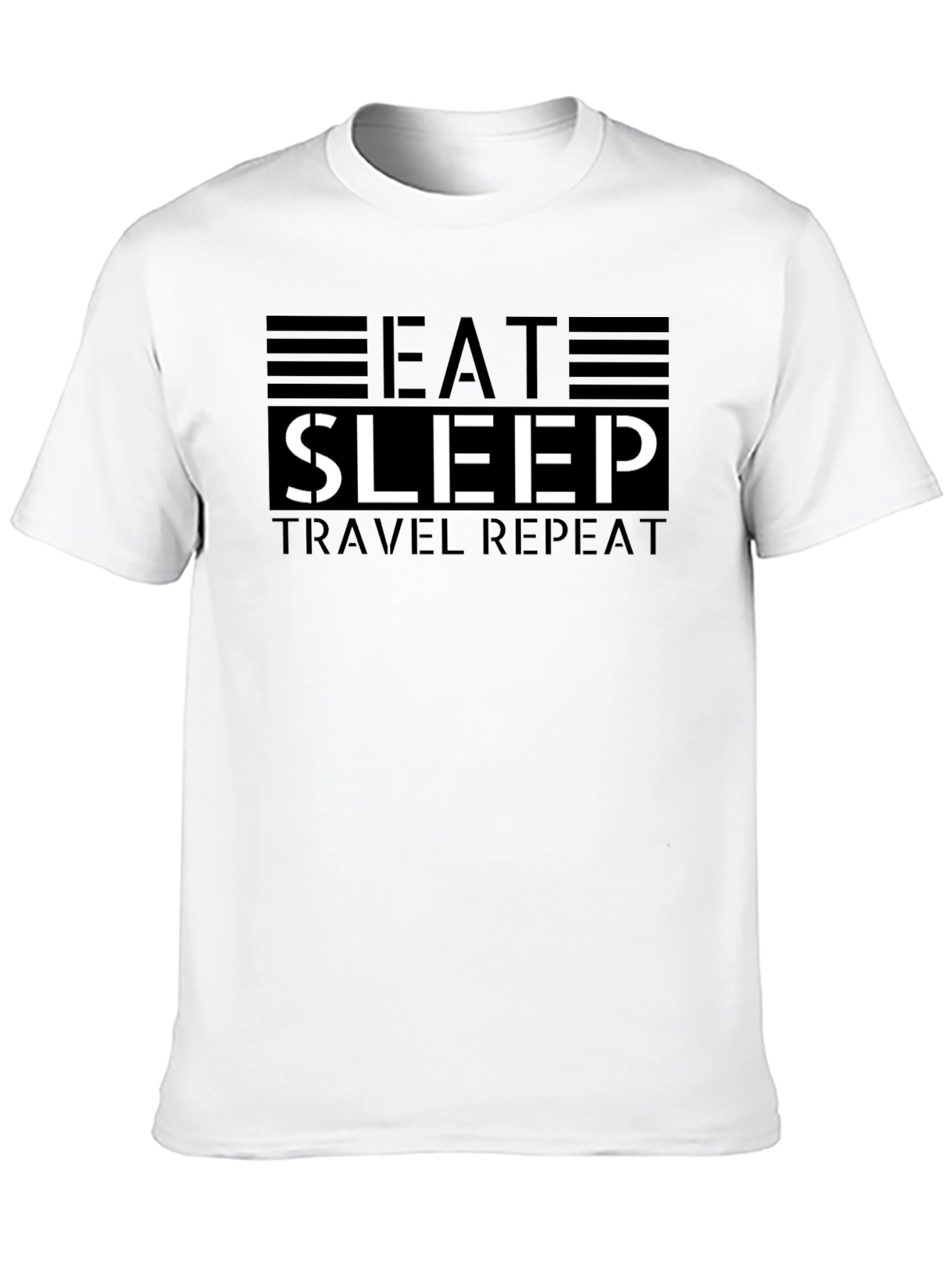 Eat Sleep Travel Repeat Black Graphic Tee