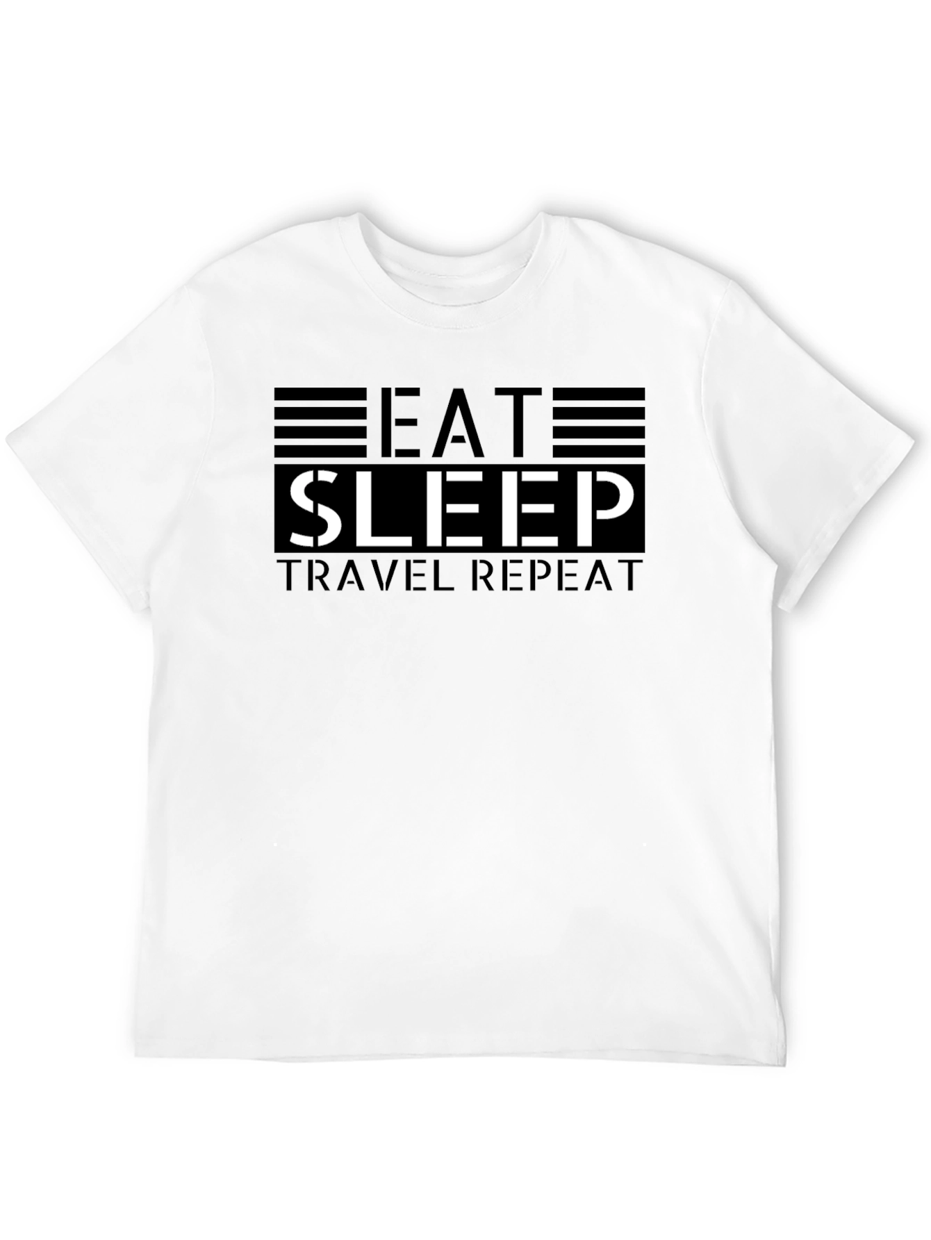Eat Sleep Travel Repeat Black Graphic Tee