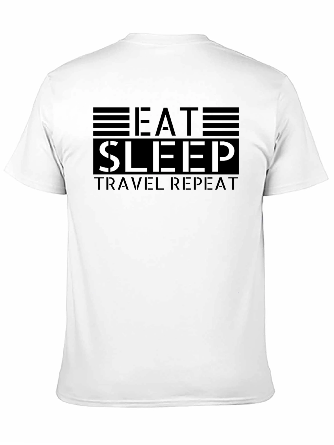 Eat Sleep Travel Repeat Black Graphic Tee