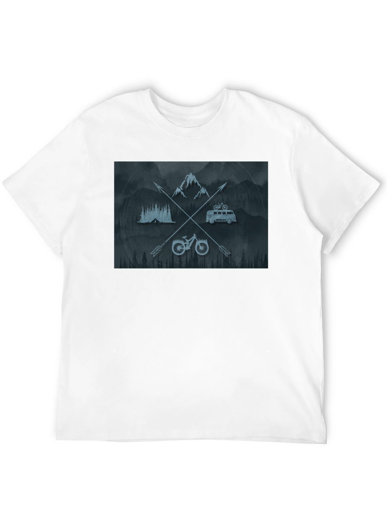 Outdoor Adventure Graphic T-Shirt - Mountain Bike Camping