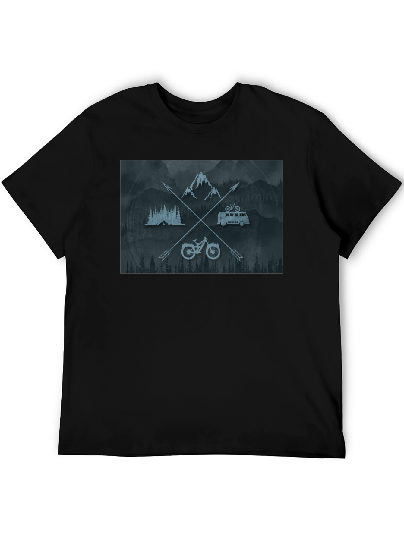 Outdoor Adventure Graphic T-Shirt - Mountain Bike Camping
