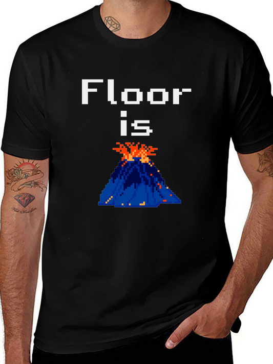 Floor is Lava Graphic Tee - Pixelated Fun