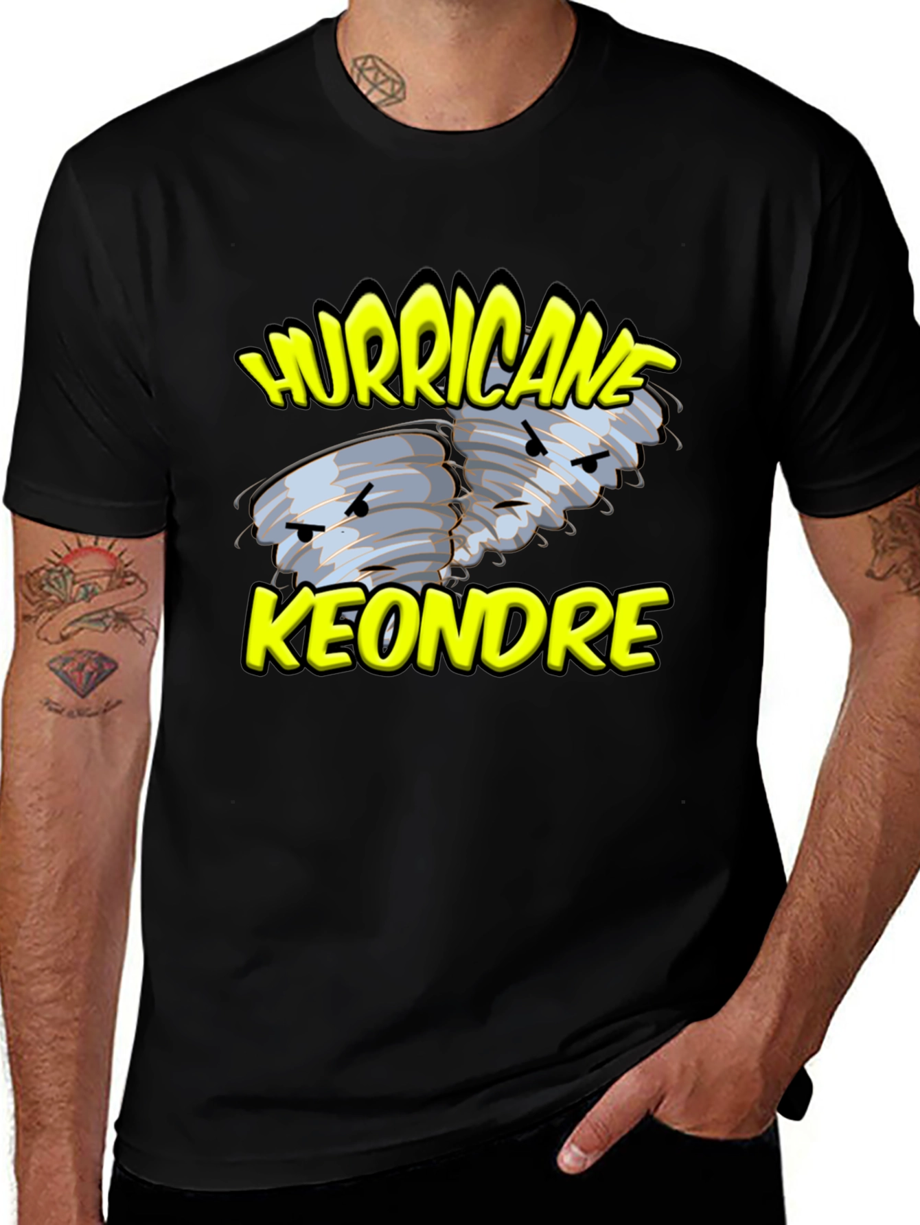 Hurricane Keondre Black Graphic T-Shirt