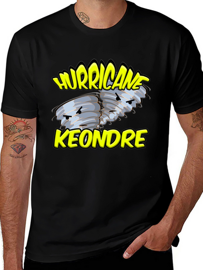Hurricane Keondre Black Graphic T-Shirt