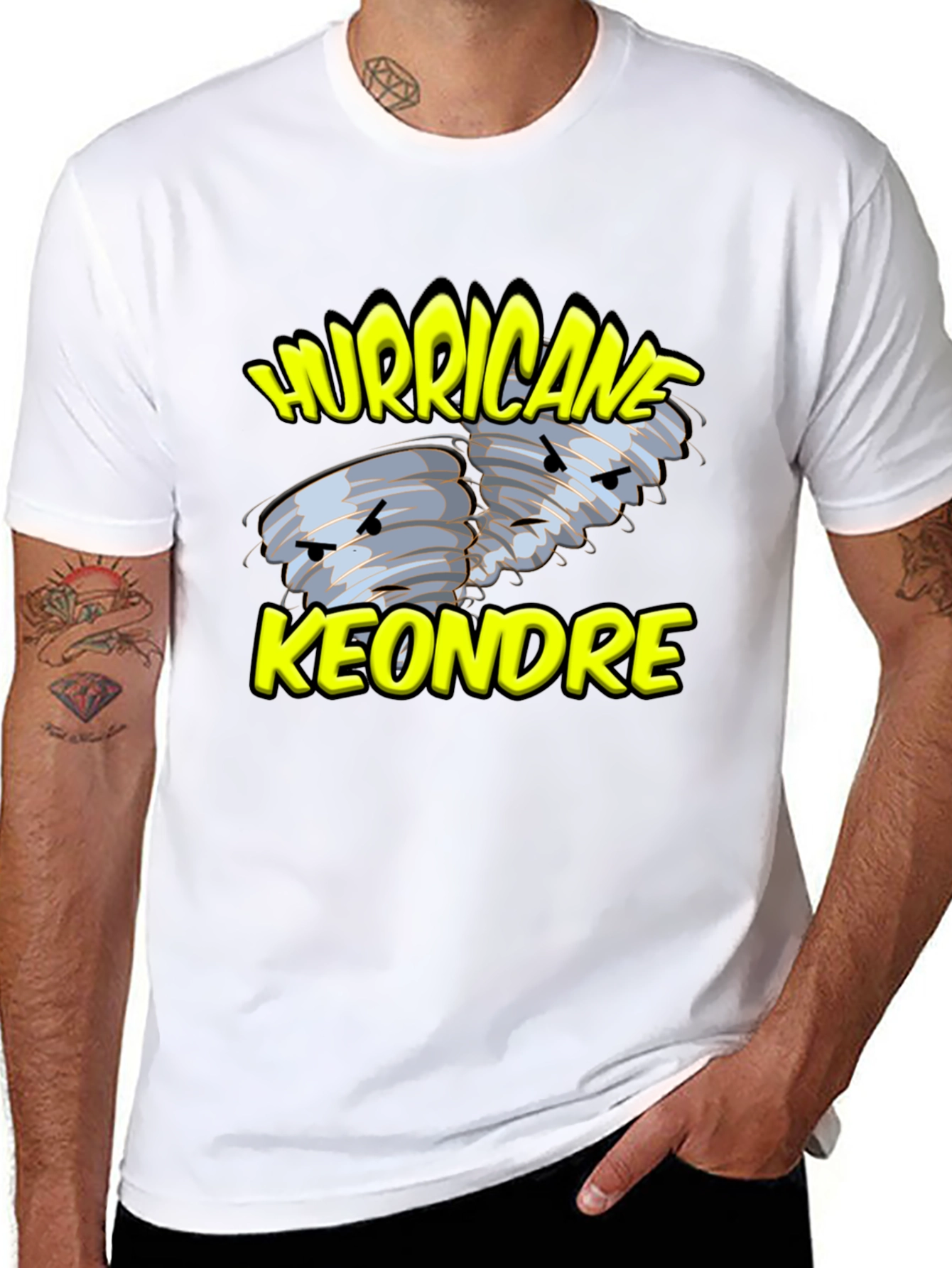 Hurricane Keondre Black Graphic T-Shirt