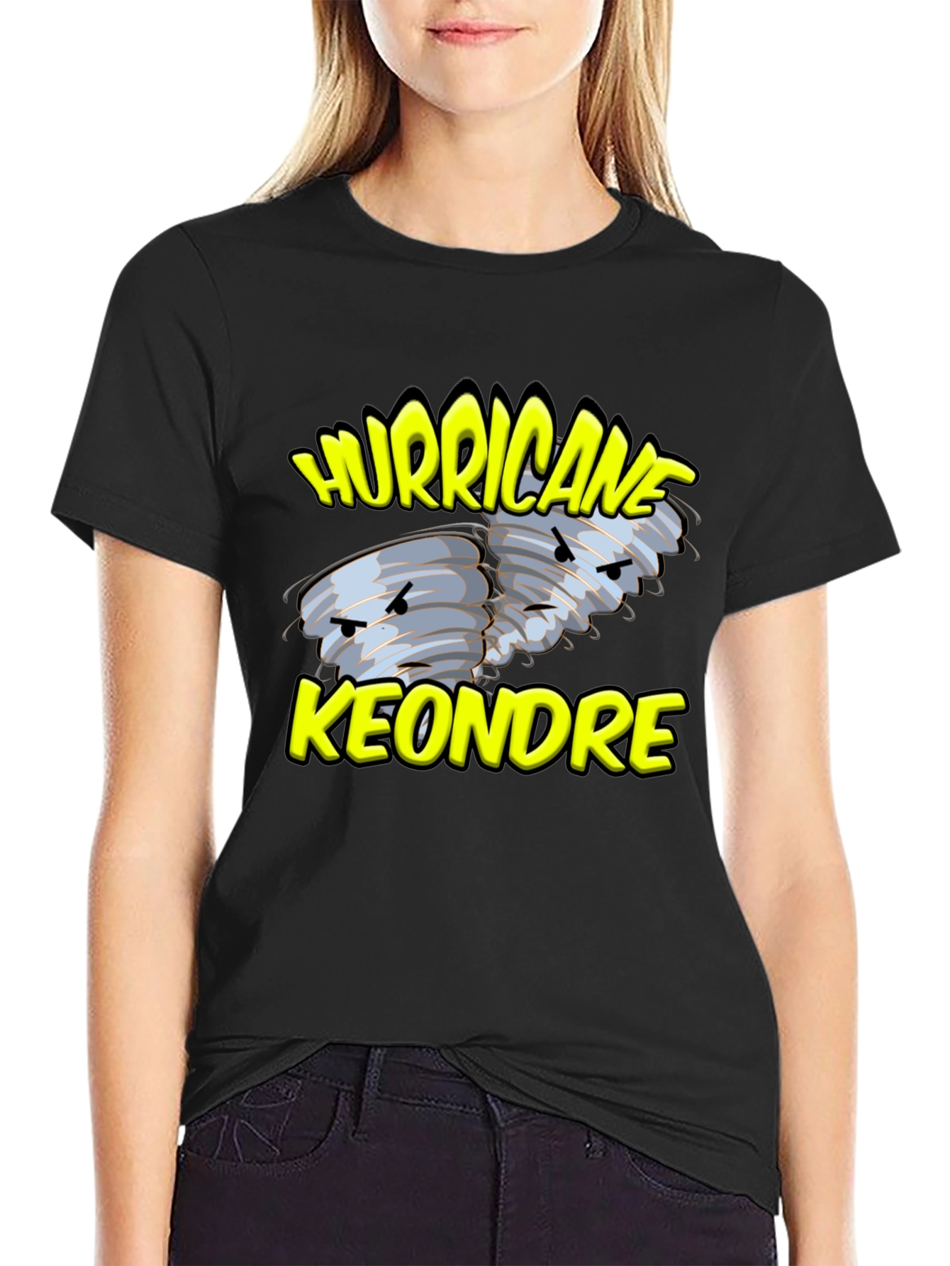 Hurricane Keondre Black Graphic T-Shirt
