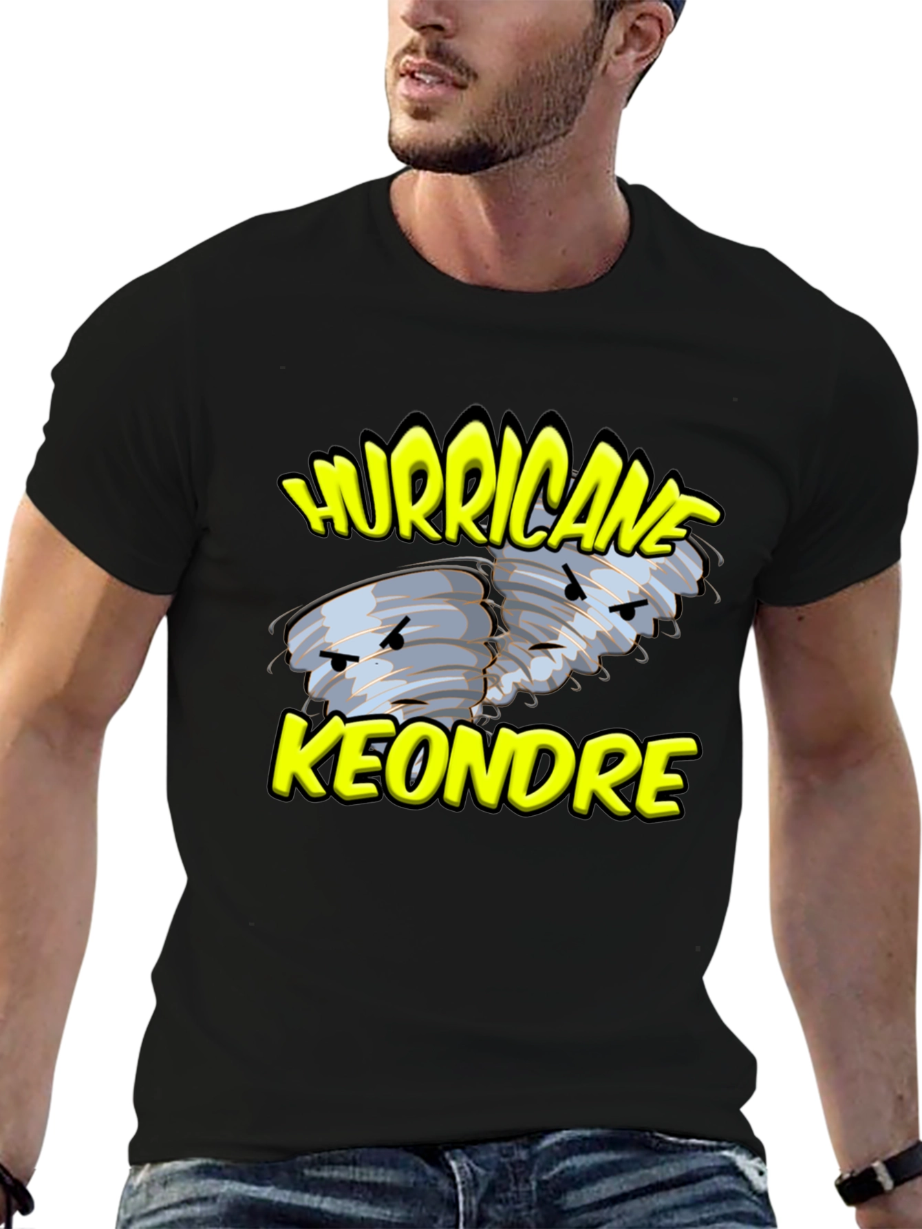 Hurricane Keondre Black Graphic T-Shirt