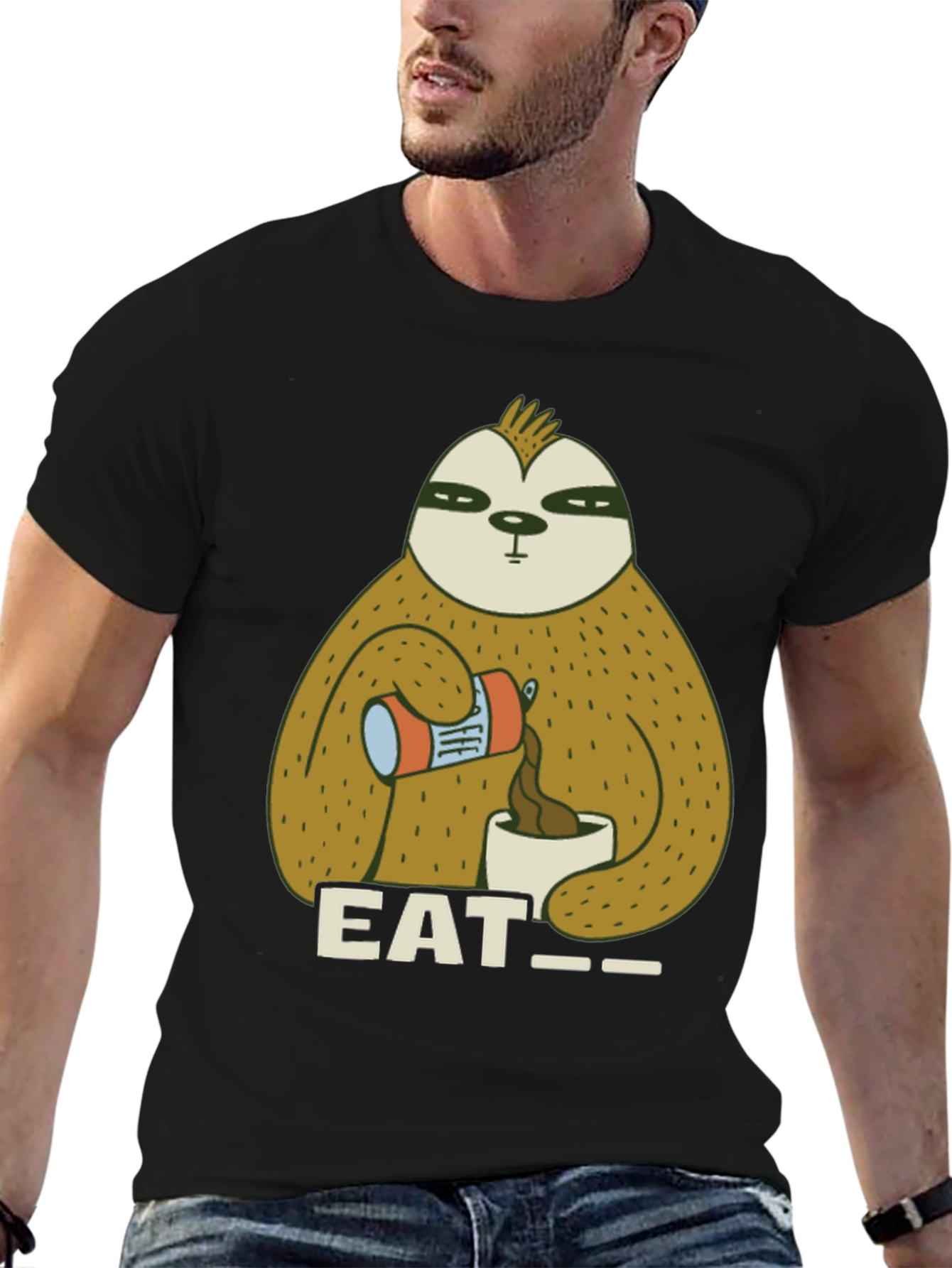 Eat Sloth T-Shirt - Funny Coffee Lover Tee