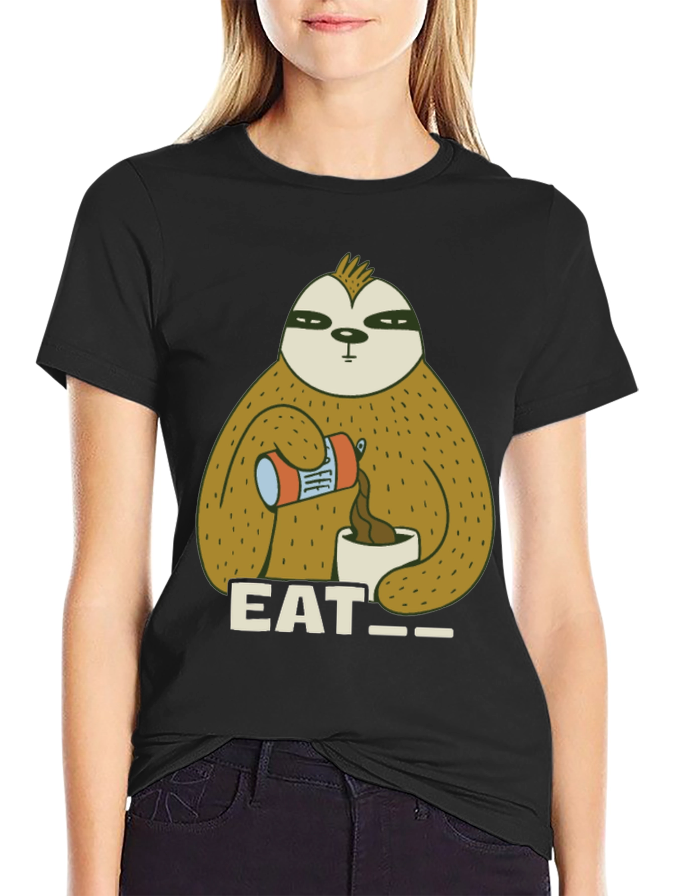 Eat Sloth T-Shirt - Funny Coffee Lover Tee