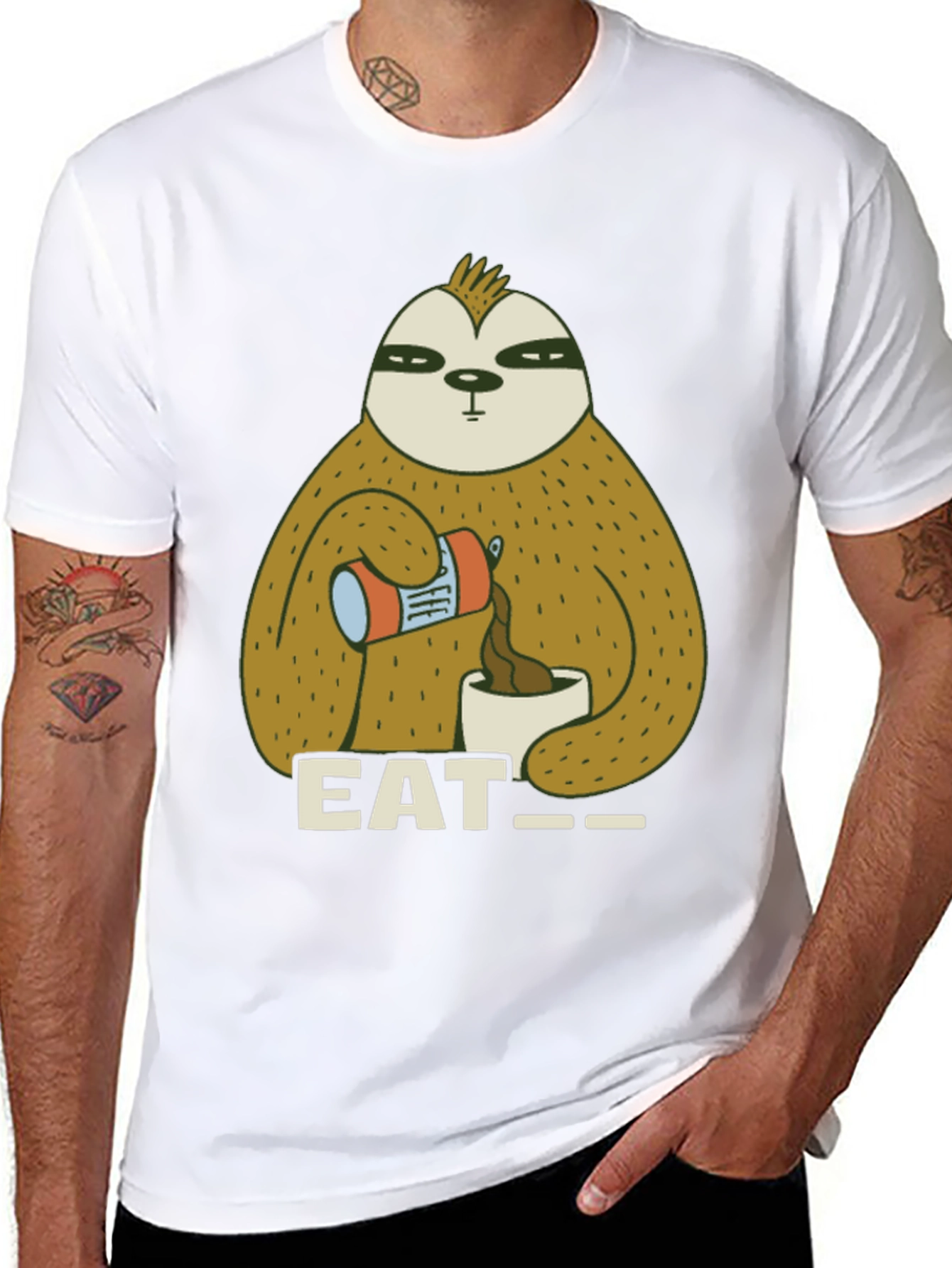 Eat Sloth T-Shirt - Funny Coffee Lover Tee