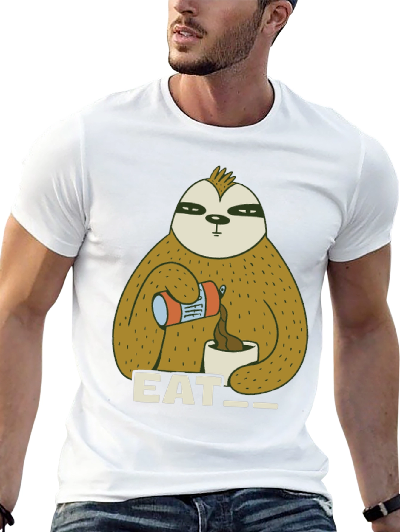 Eat Sloth T-Shirt - Funny Coffee Lover Tee