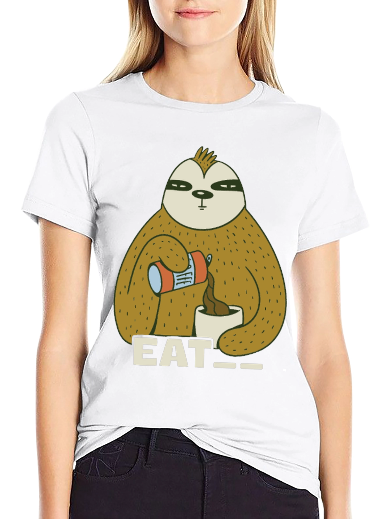 Eat Sloth T-Shirt - Funny Coffee Lover Tee