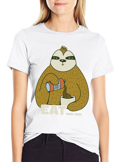 Eat Sloth T-Shirt - Funny Coffee Lover Tee