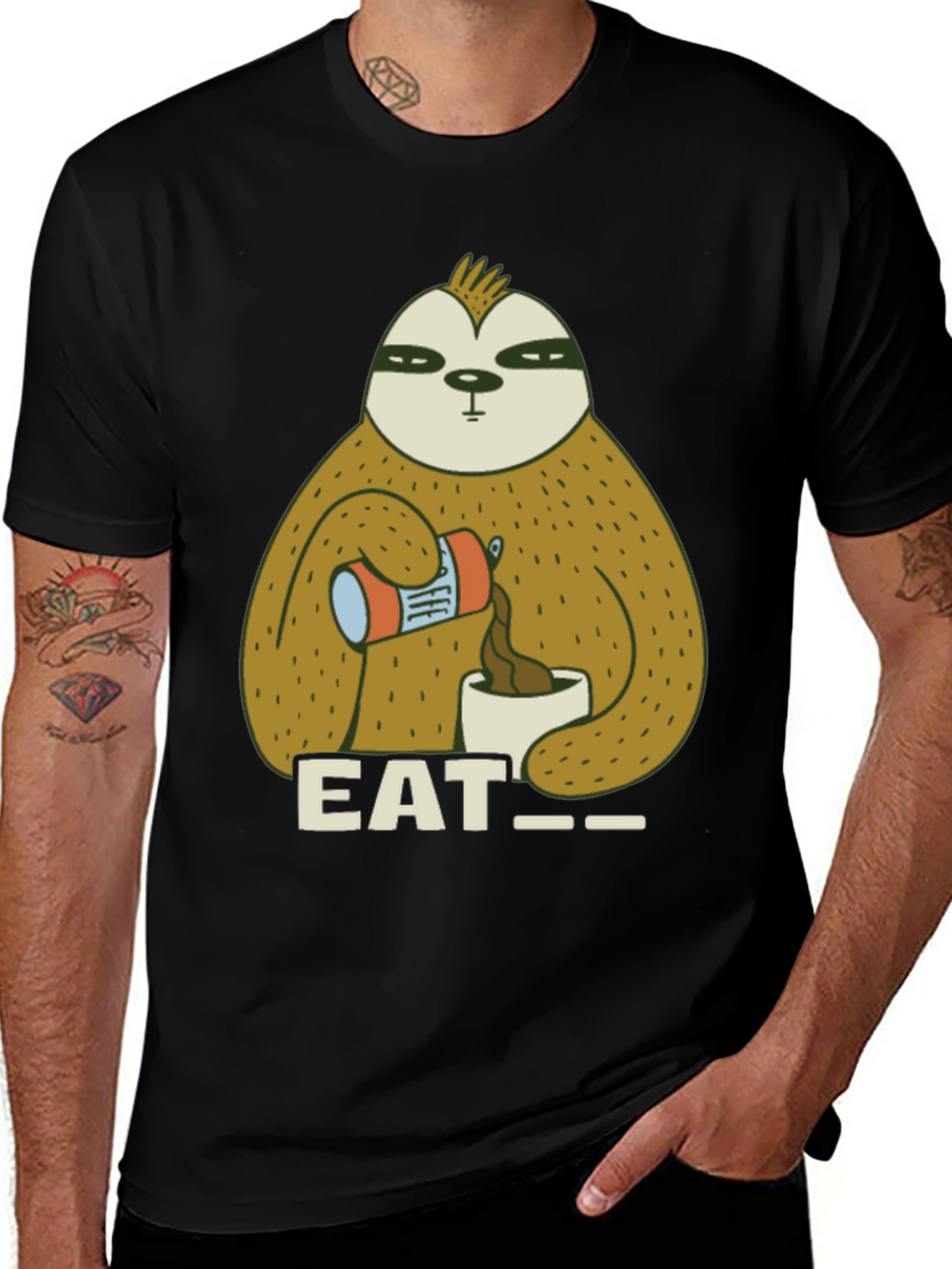 Eat Sloth T-Shirt - Funny Coffee Lover Tee