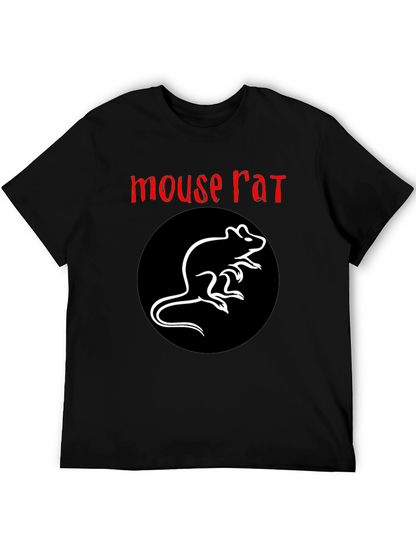 Mouse Rat Graphic Tee - Black Cotton T-Shirt