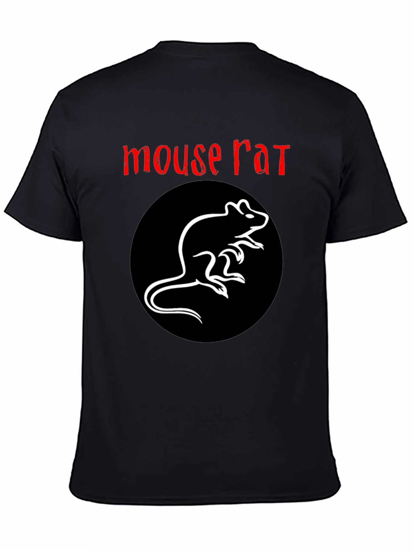 Mouse Rat Graphic Tee - Black Cotton T-Shirt