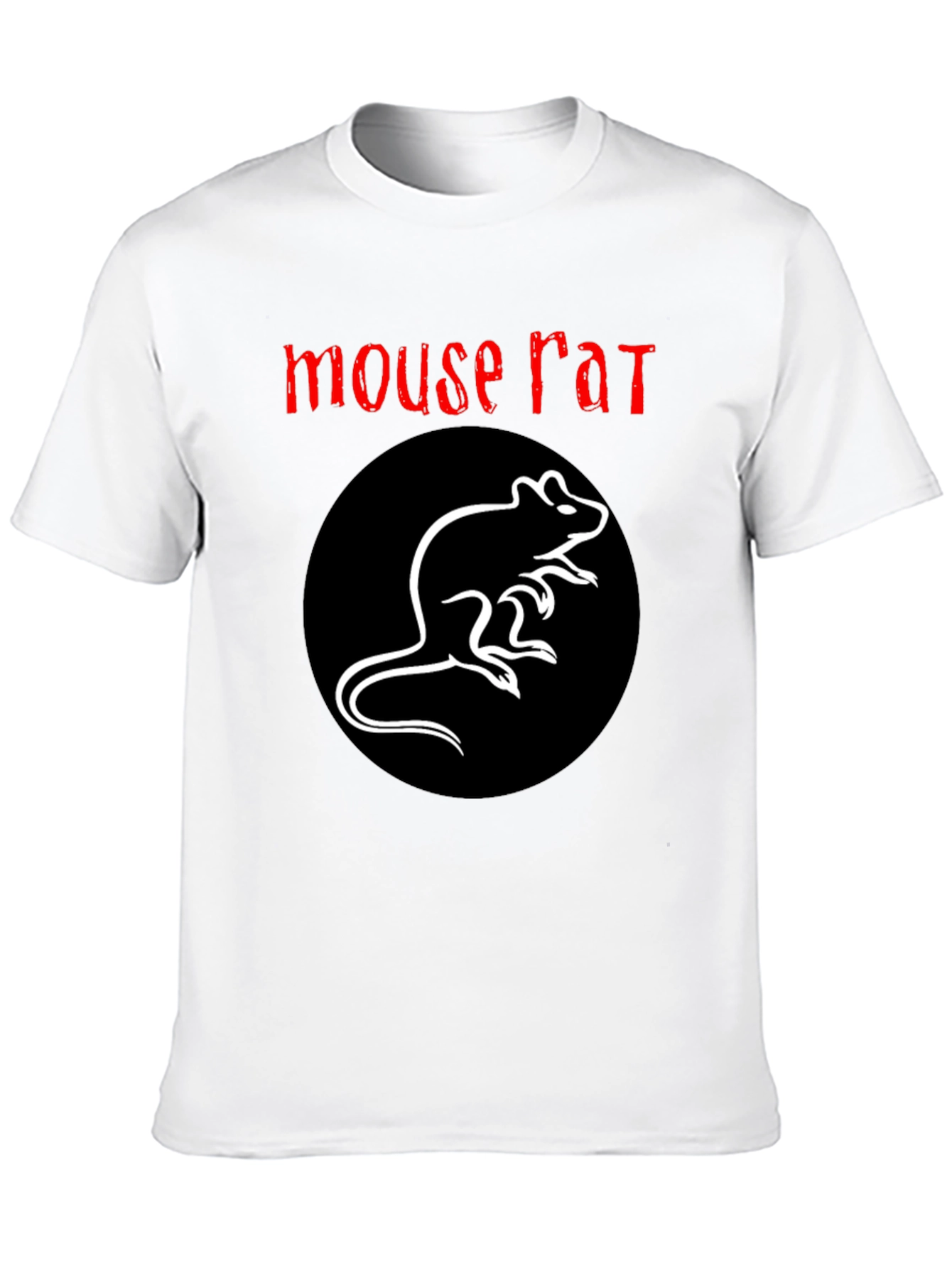 Mouse Rat Graphic Tee - Black Cotton T-Shirt