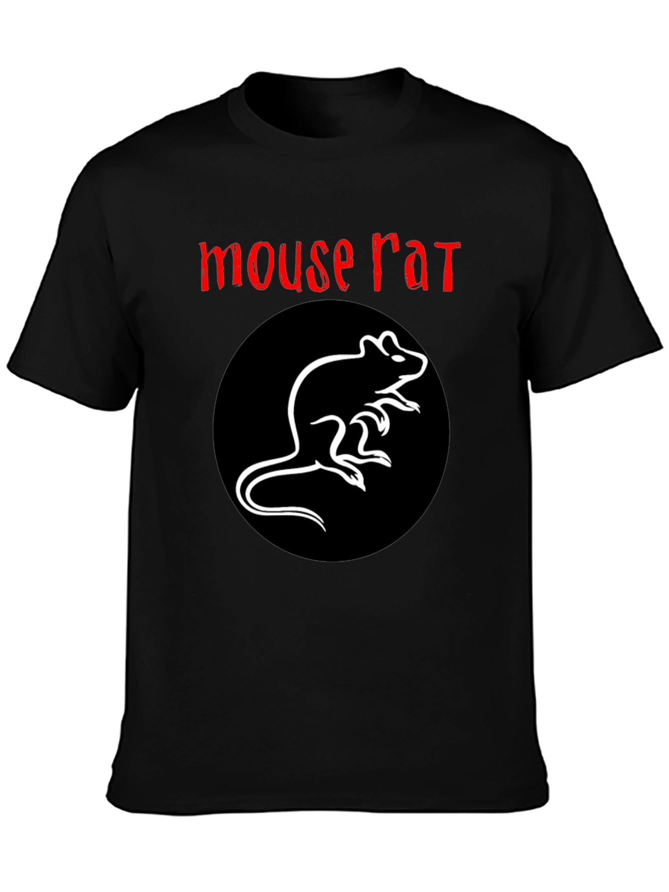 Mouse Rat Graphic Tee - Black Cotton T-Shirt
