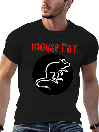Mouse Rat Graphic Tee - Black Cotton T-Shirt