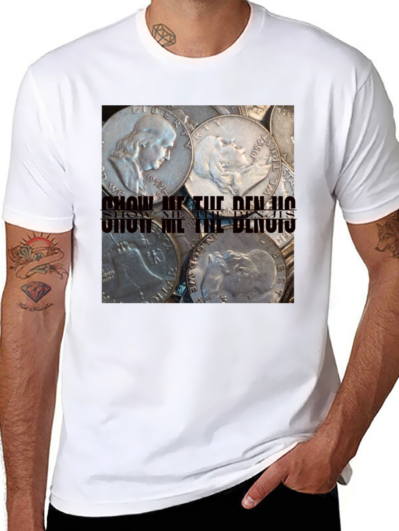 Show Me The Benjis Franklin Half Dollar T-Shirt