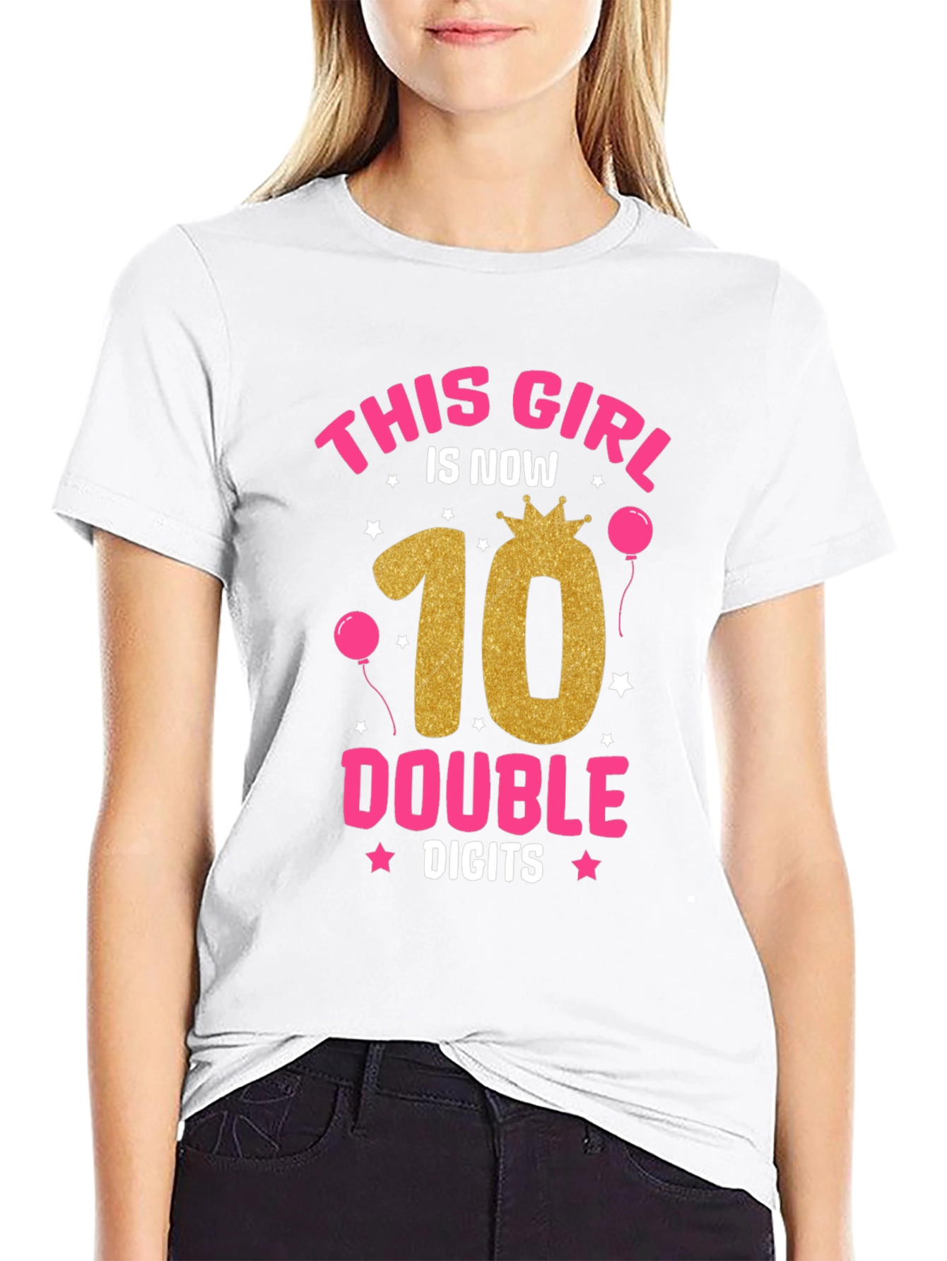 Girls 10th Birthday Double Digits T-Shirt