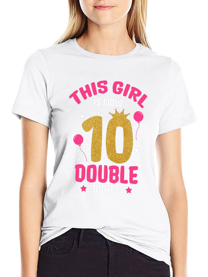Girls 10th Birthday Double Digits T-Shirt