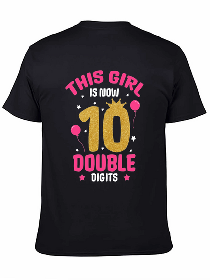 Girls 10th Birthday Double Digits T-Shirt