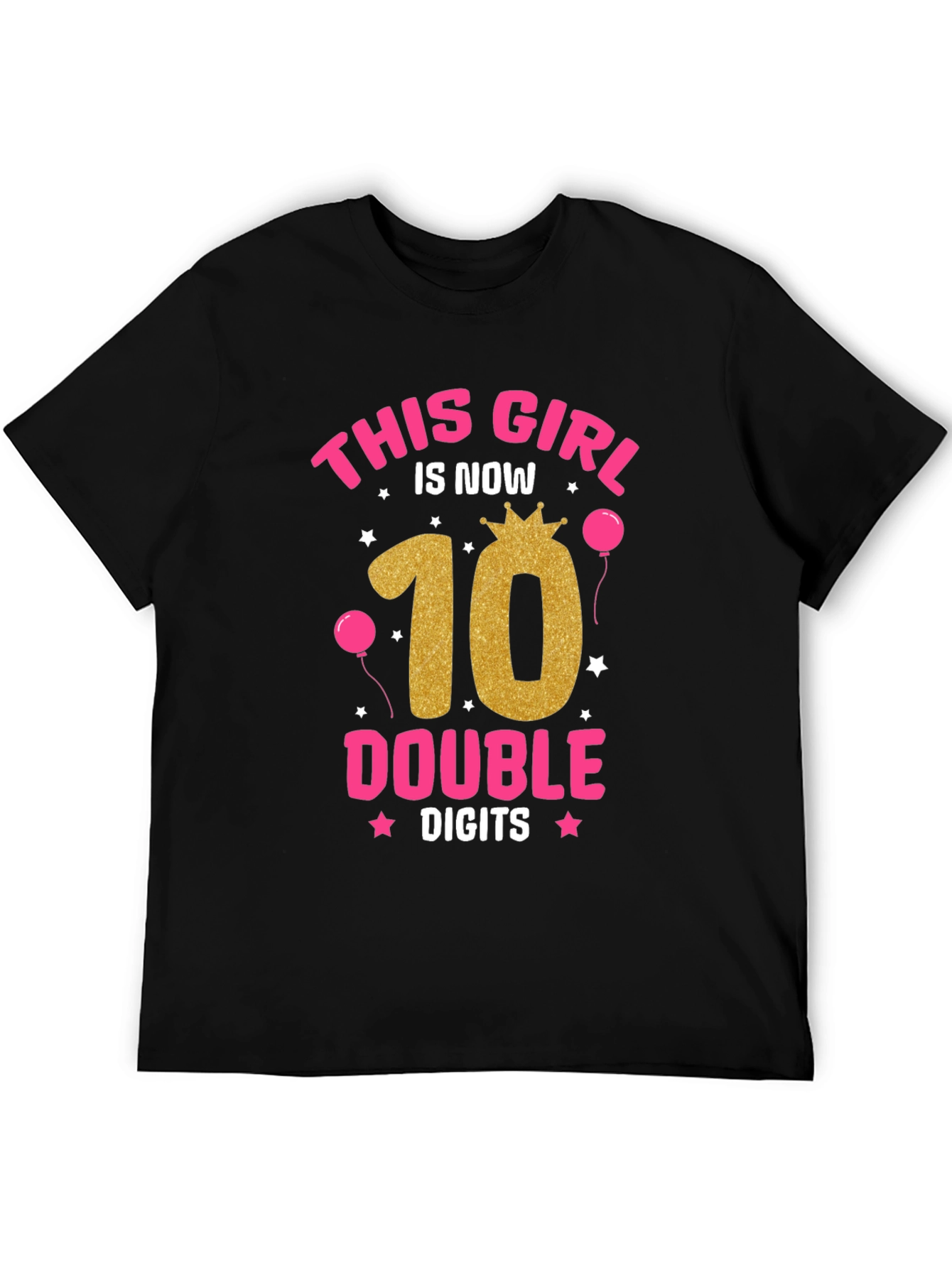 Girls 10th Birthday Double Digits T-Shirt