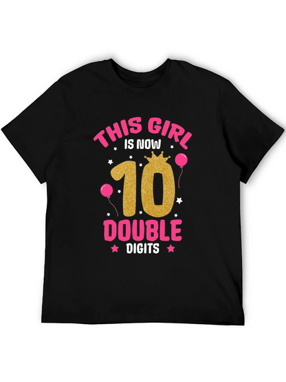Girls 10th Birthday Double Digits T-Shirt