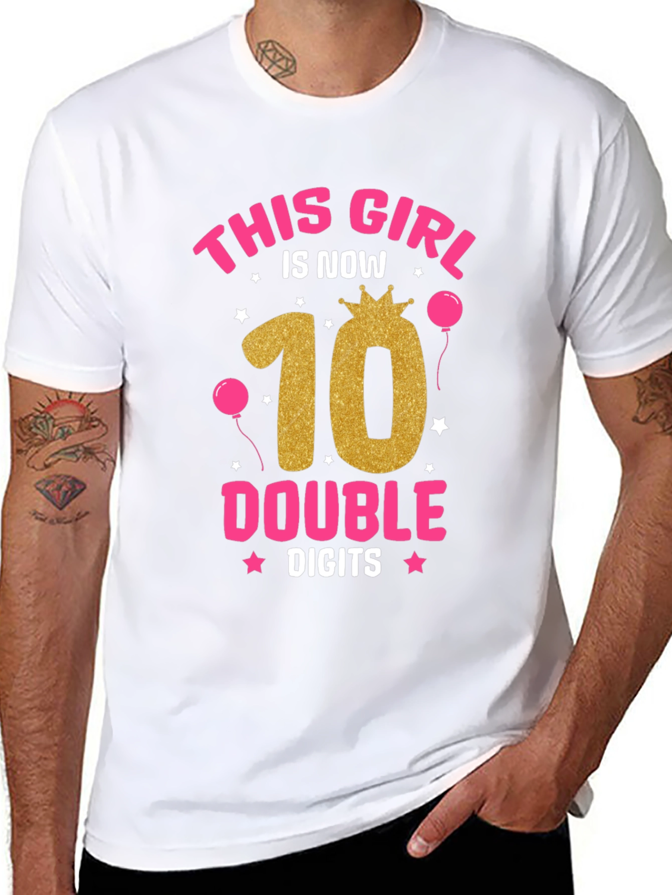 Girls 10th Birthday Double Digits T-Shirt
