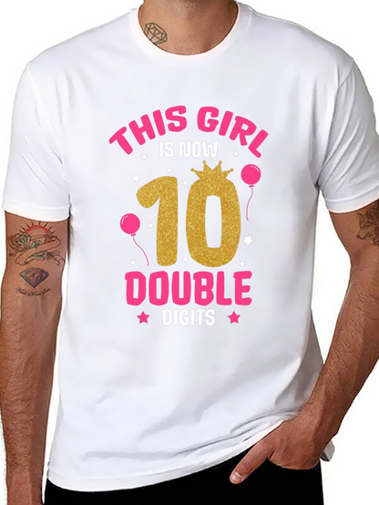 Girls 10th Birthday Double Digits T-Shirt