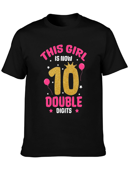 Girls 10th Birthday Double Digits T-Shirt