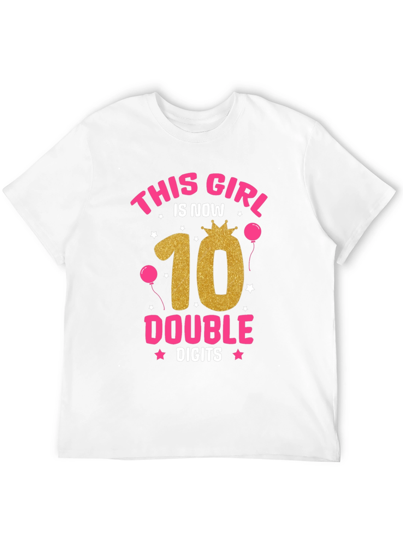 Girls 10th Birthday Double Digits T-Shirt