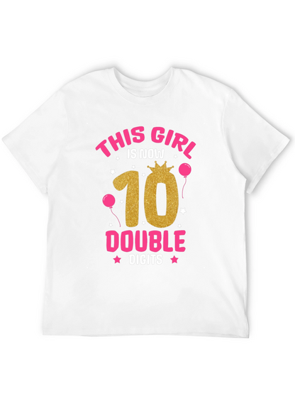 Girls 10th Birthday Double Digits T-Shirt