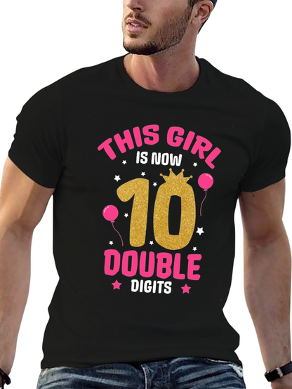 Girls 10th Birthday Double Digits T-Shirt