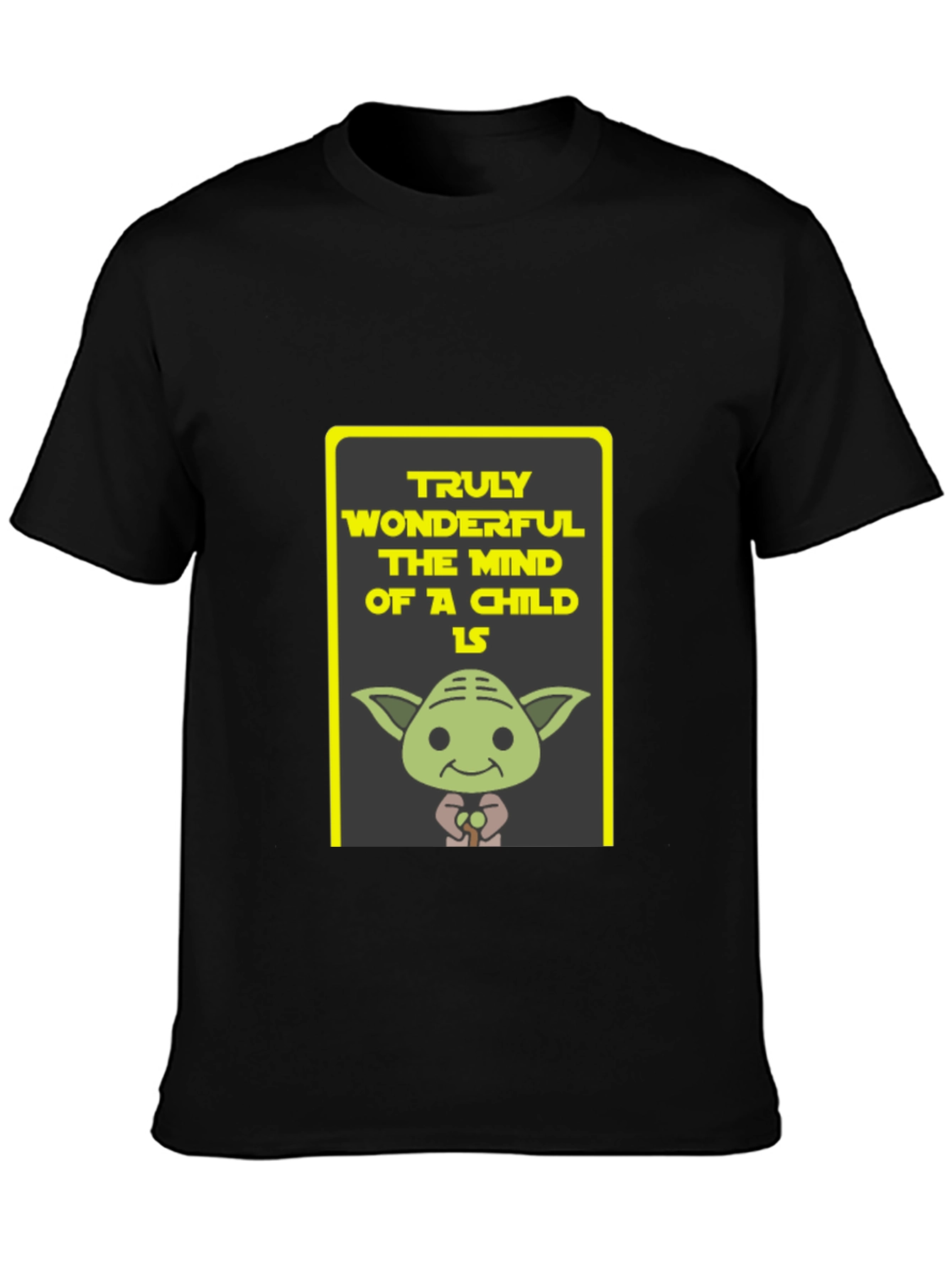 Yoda Truly Wonderful Graphic Black T-Shirt