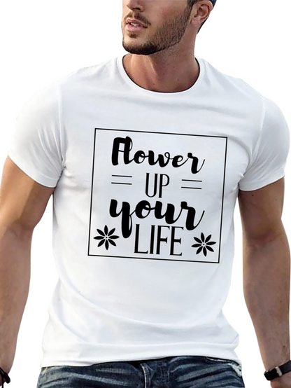 Flower Up Your Life Black Graphic Tee