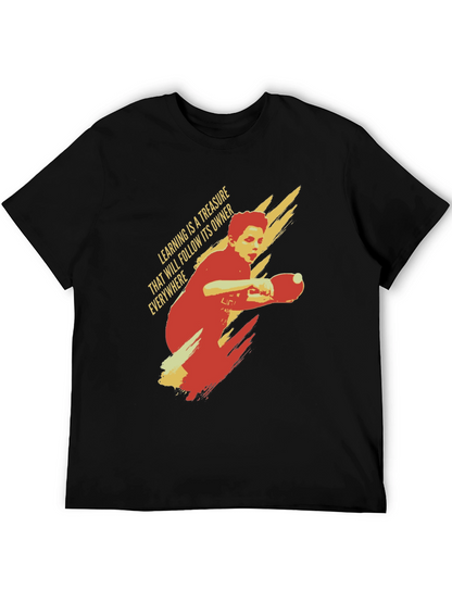Table Tennis Player T-Shirt: Learning Treasure Graphic Tee