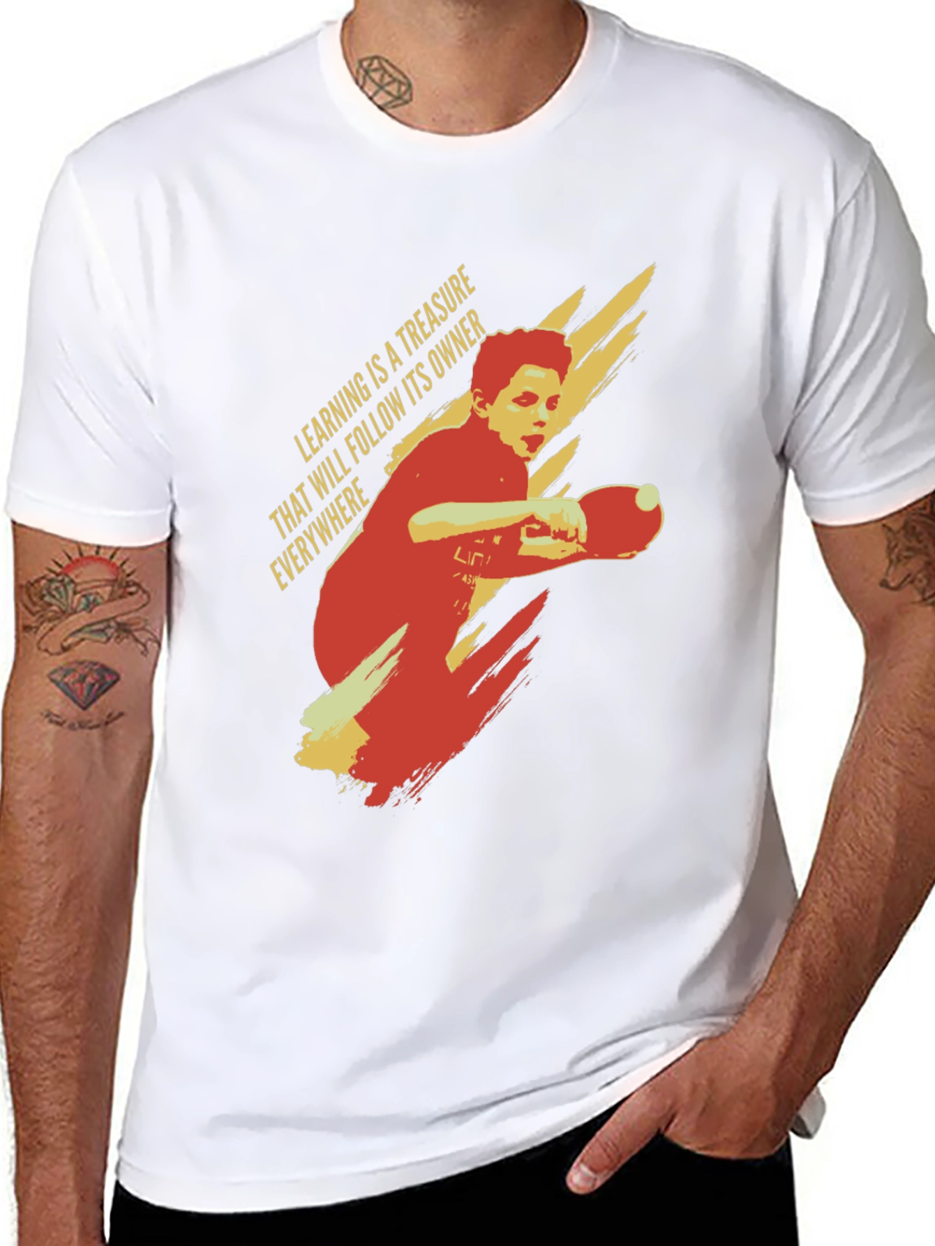 Table Tennis Player T-Shirt: Learning Treasure Graphic Tee