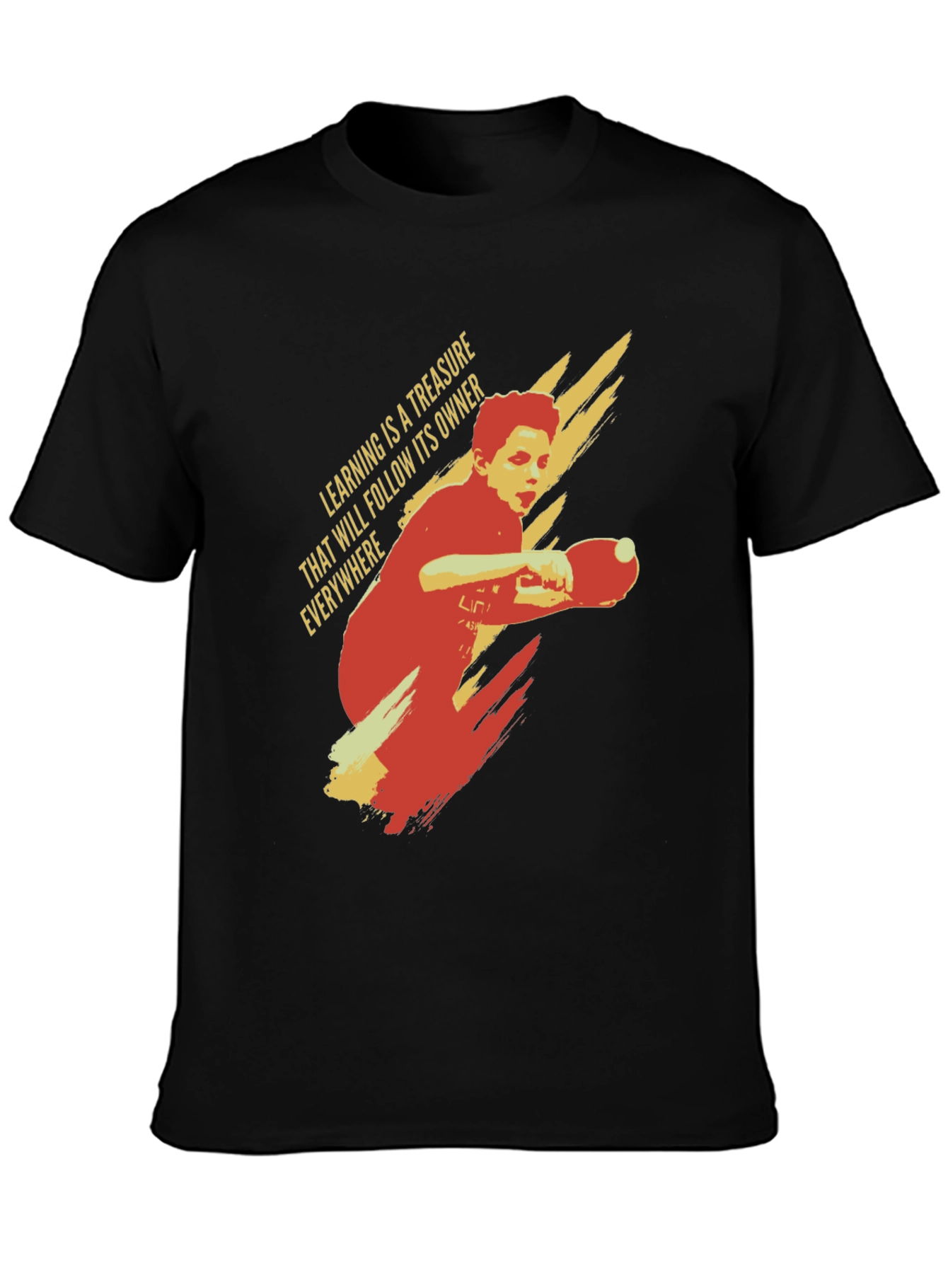 Table Tennis Player T-Shirt: Learning Treasure Graphic Tee