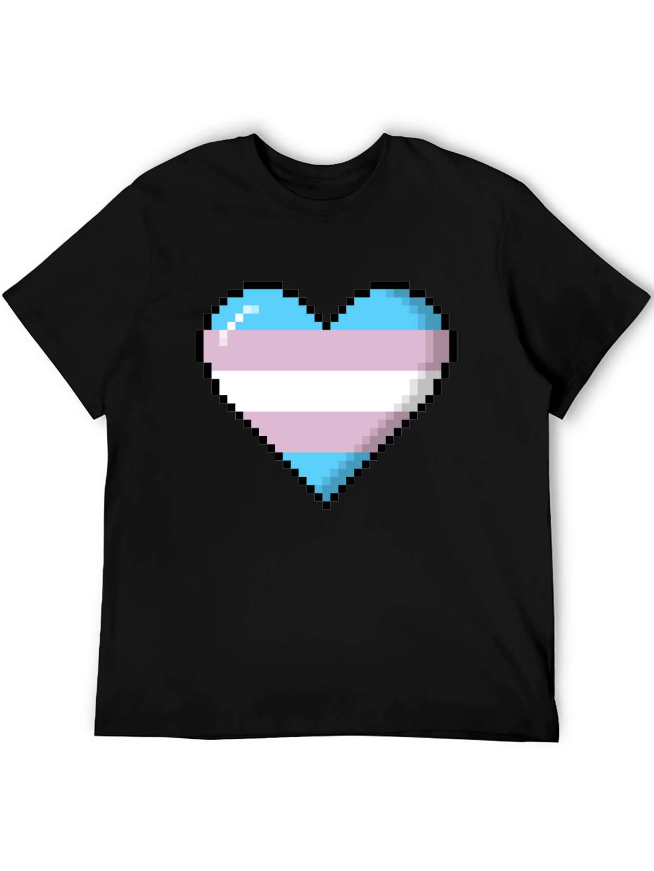 Pixel Trans Pride Heart Graphic Tee