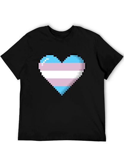 Pixel Trans Pride Heart Graphic Tee