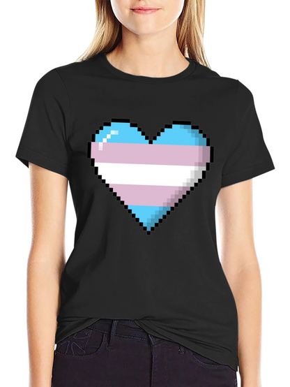 Pixel Trans Pride Heart Graphic Tee