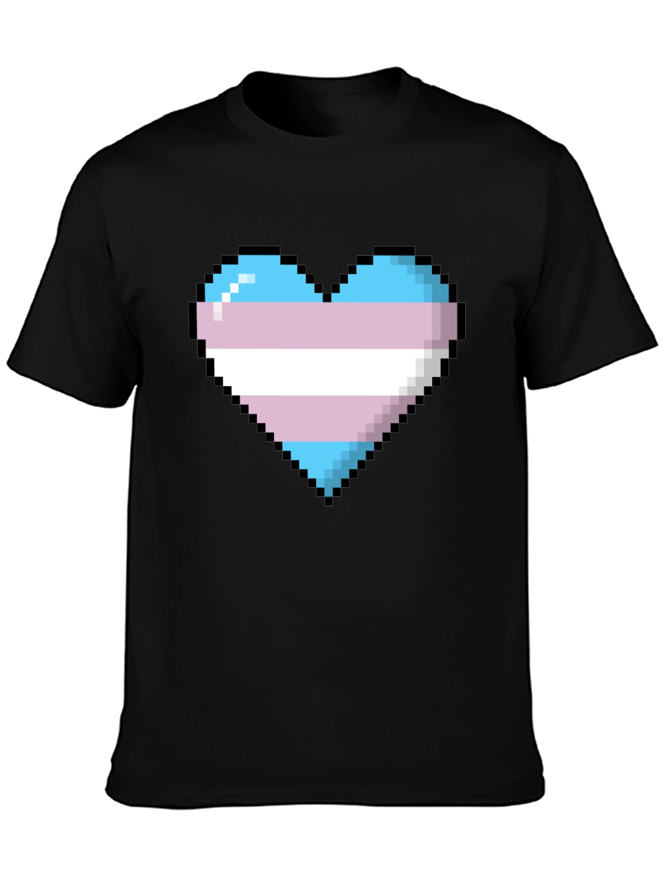 Pixel Trans Pride Heart Graphic Tee