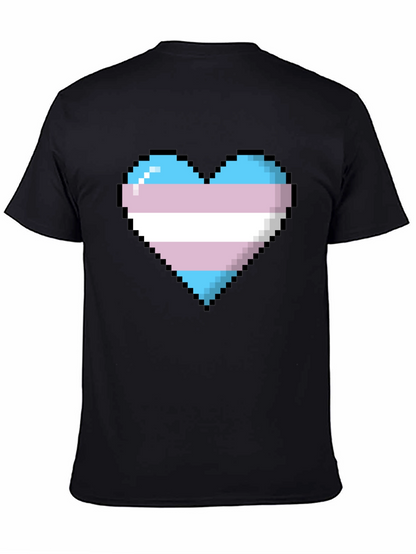Pixel Trans Pride Heart Graphic Tee