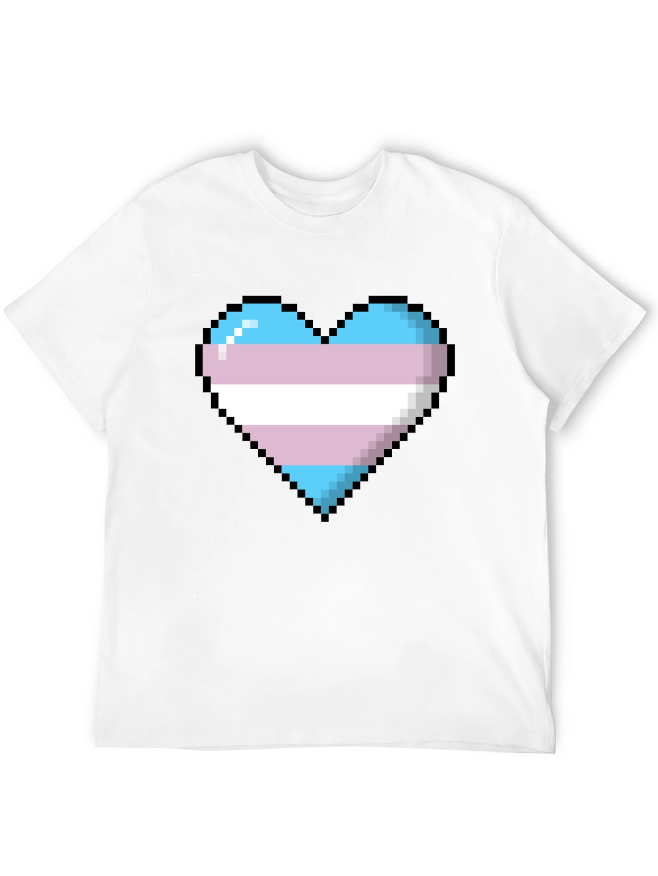 Pixel Trans Pride Heart Graphic Tee