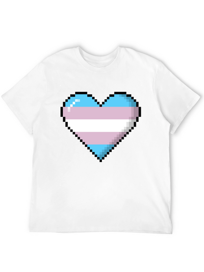 Pixel Trans Pride Heart Graphic Tee