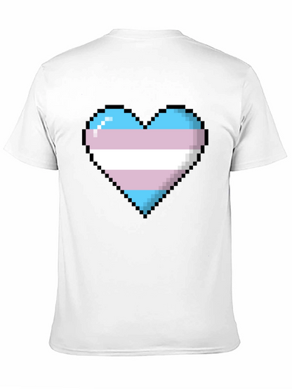 Pixel Trans Pride Heart Graphic Tee