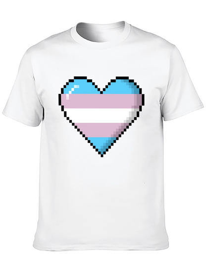 Pixel Trans Pride Heart Graphic Tee