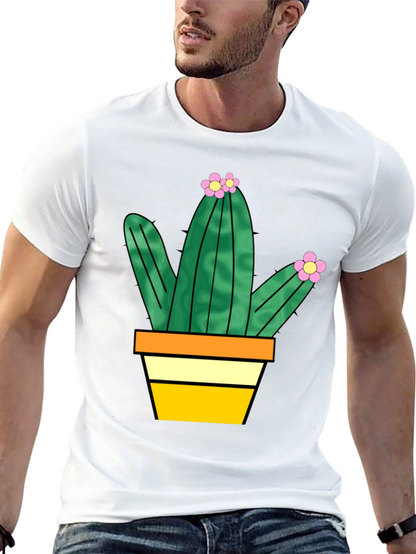 Cactus Graphic Tee - Trendy Potted Plant T-Shirt